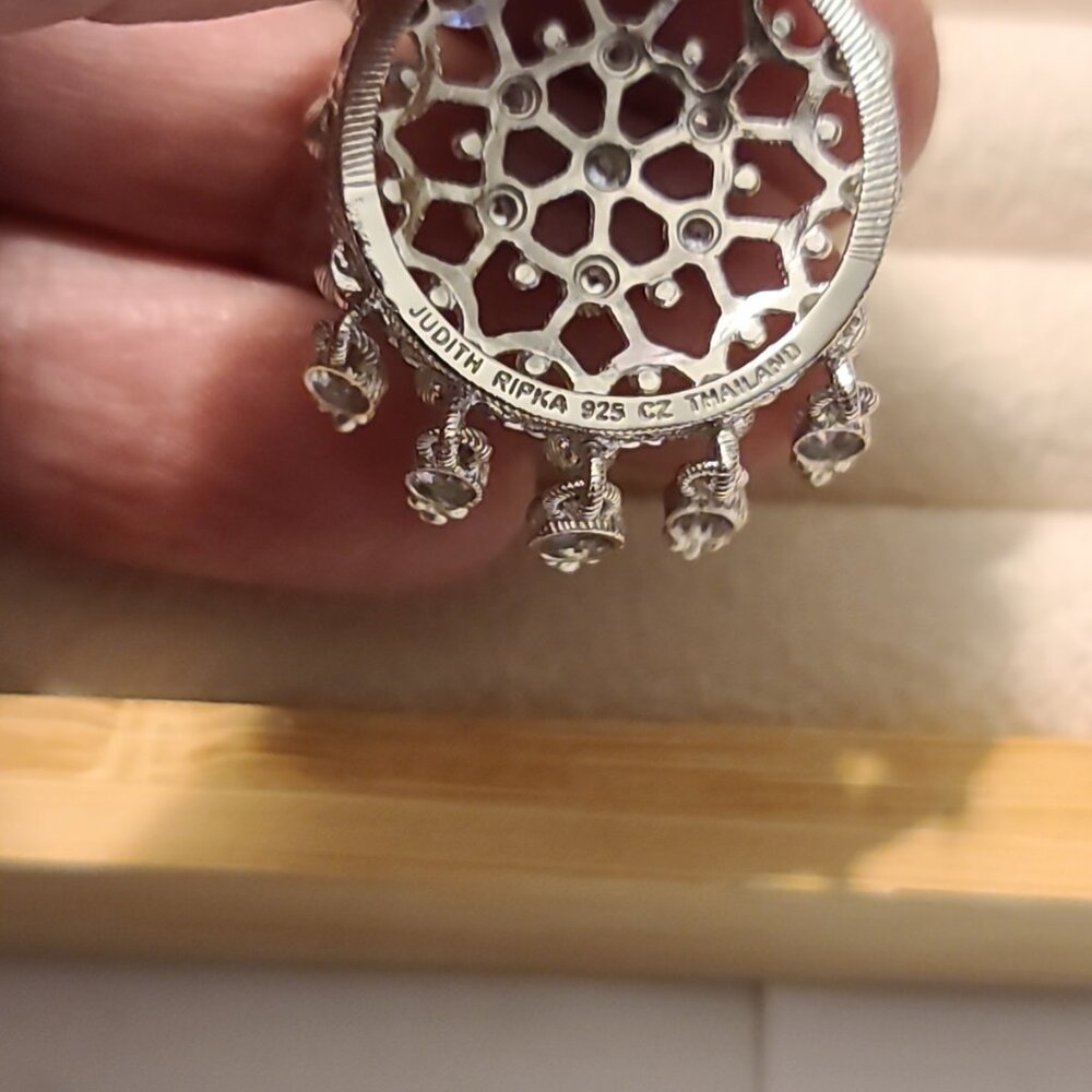 Ladies Judith Ripla Sterling Silver Dangle Earrings - Picture 2 of 3